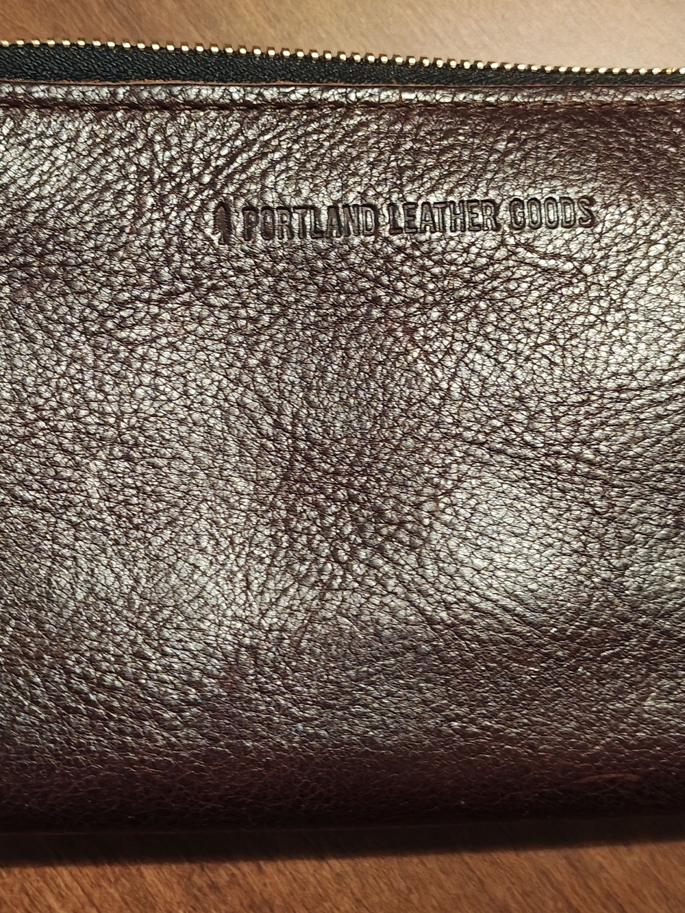 Portland Leather Dark Brown Leather Zip Wallet
